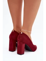 Semišové lodičky na podpatku model 21821698 - SERGIO LEONE