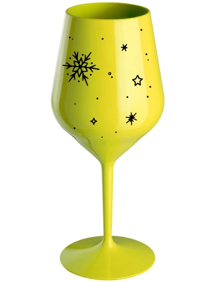ZIMĚNKA - žltý nerozbitný pohár na víno 470 ml
