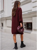 Kardigan damski długi oversize z kieszeniami bordowy FashionStreet MY2584 Kardigan damski długi oversize z kieszeniami bordowy FashionStreet MY2584