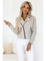 Semišové s dlouhými rukávy a zipy světle béžové model 21290283 - numoco basic Semišové s dlouhými rukávy a zipy světle béžové model 21290283 - numoco basic