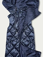 Dámska prešívaná tmavomodrá bunda bez rukávov (YP-22069-2)