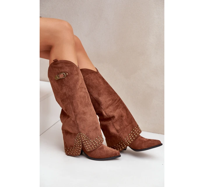 Kozačky S  Na Podpatku Hnědé model 21681443 - Boto