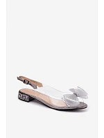 Průhledné sandály s krystaly a mašlí  Šedé model 22140790 - D&A