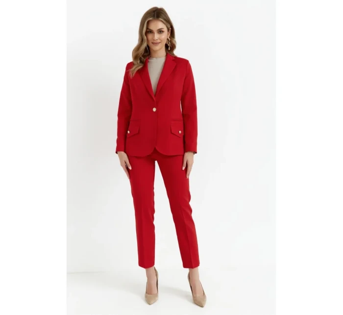 K141 Sako s dvojitým vreckom a klopou - červené K141 Sako s dvojitým vreckom a klopou - červené