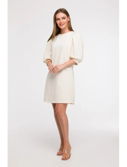 Šaty áčkového střihu s rukávy model 21047143 - BeWear Šaty áčkového střihu s rukávy model 21047143 - BeWear