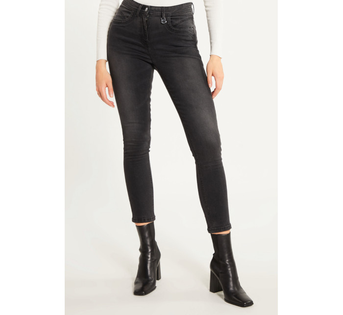 Monnari Jeans Classic džínsy s vysokým pásom Black