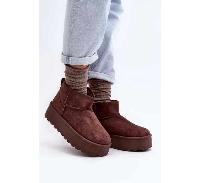 Hnedé semišové topánky na platforme Corcoran