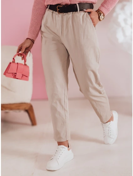 Dámske ležérne nohavice s opaskom SOFELIA moka FashionStreet UY2505