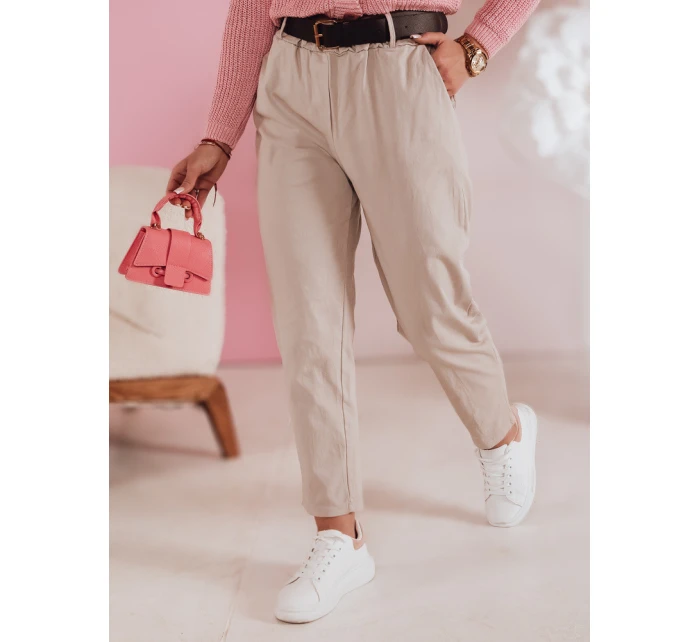 Dámske ležérne nohavice s opaskom SOFELIA moka FashionStreet UY2505