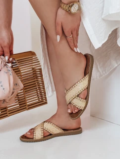 Dámske slamené žabky SOLINIA beige FashionStreet ZY0923