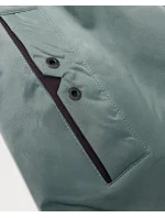 Svetlozelená jednoduchá dámska bunda s kapucňou LHD (LHD-24590) Svetlozelená jednoduchá dámska bunda s kapucňou LHD (LHD-24590)