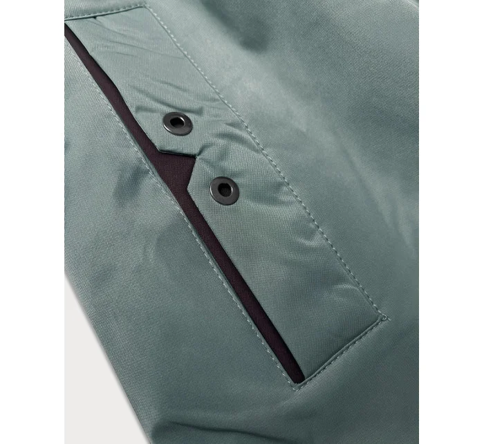 Svetlozelená jednoduchá dámska bunda s kapucňou LHD (LHD-24590) Svetlozelená jednoduchá dámska bunda s kapucňou LHD (LHD-24590)