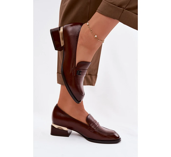 Dámské polobotky na klínu Vinceza 58625 Hnědé