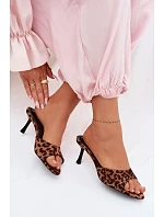 Pantofle z imitace semiše na jehlovém podpatku leopardí vzor Melissea Pantofle z imitace semiše na jehlovém podpatku leopardí vzor Melissea