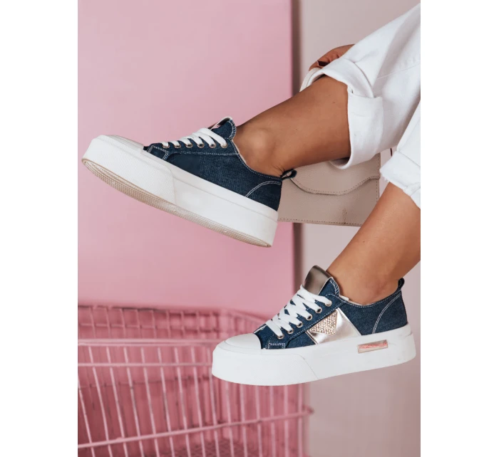 Dámské tenisky na platformě denim model 21983986 - Dstreet Dámské tenisky na platformě denim model 21983986 - Dstreet