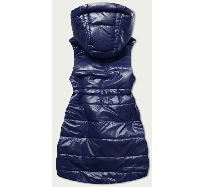 Tmavě modrá lesklá vesta s kapucí model 16740700 - S'WEST Tmavě modrá lesklá vesta s kapucí model 16740700 - S'WEST