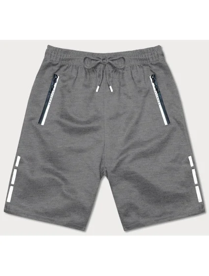 Šedé pánske kraťasy s kontrastnými vsadkami (8K925-5) Šedé pánske kraťasy s kontrastnými vsadkami (8K925-5)