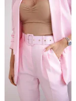 Elegantný set saka a nohavíc candy pink