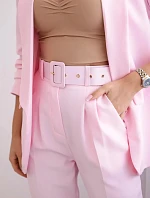 Elegantný set saka a nohavíc candy pink