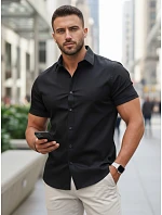 Pánske tričko s krátkym rukávom čierne FashionStreet KX1044