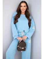 Dámska súprava maslová mikina + nohavice modrá