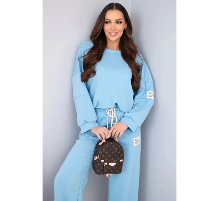 Dámska súprava maslová mikina + nohavice modrá