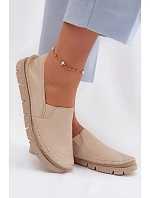 Dámske kožené slip-on topánky Maciejka 03512-04 Beige