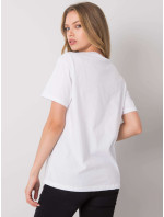 Nadrozmerné biele bavlnené tričko