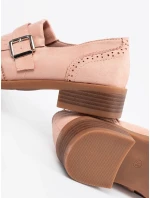 Pekné ružové mokasíny na podpätku pre ženy Pekné ružové mokasíny na podpätku pre ženy