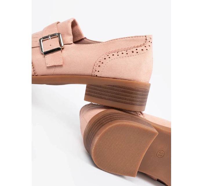 Pekné ružové mokasíny na podpätku pre ženy Pekné ružové mokasíny na podpätku pre ženy