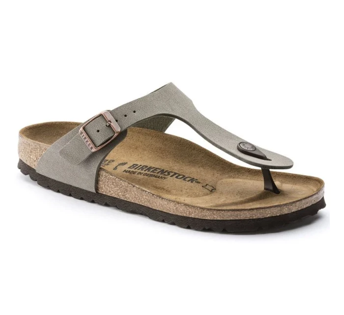 Birkenstock dámske úzke žabky Gizeh Stone Birko-Flor sivé (0043393)