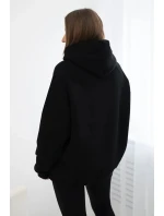 Zateplená bavlnená mikina s kapucňou Love black