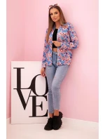 Dámská mikina na zip s květinovým vzorem šedá Dámská mikina na zip s květinovým vzorem šedá