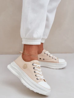 Damskie Trampki Na Masywnej Podeszwie Big Star NN274127 Beżowe