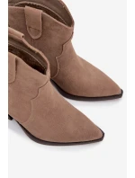 Nazouvací dámské kovbojky z přírodního semiše béžové model 21713721 - Boto Nazouvací dámské kovbojky z přírodního semiše béžové model 21713721 - Boto