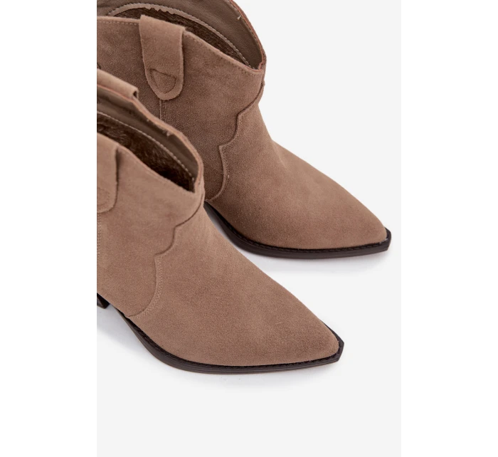 Nazouvací dámské kovbojky z přírodního semiše béžové model 21713721 - Boto Nazouvací dámské kovbojky z přírodního semiše béžové model 21713721 - Boto