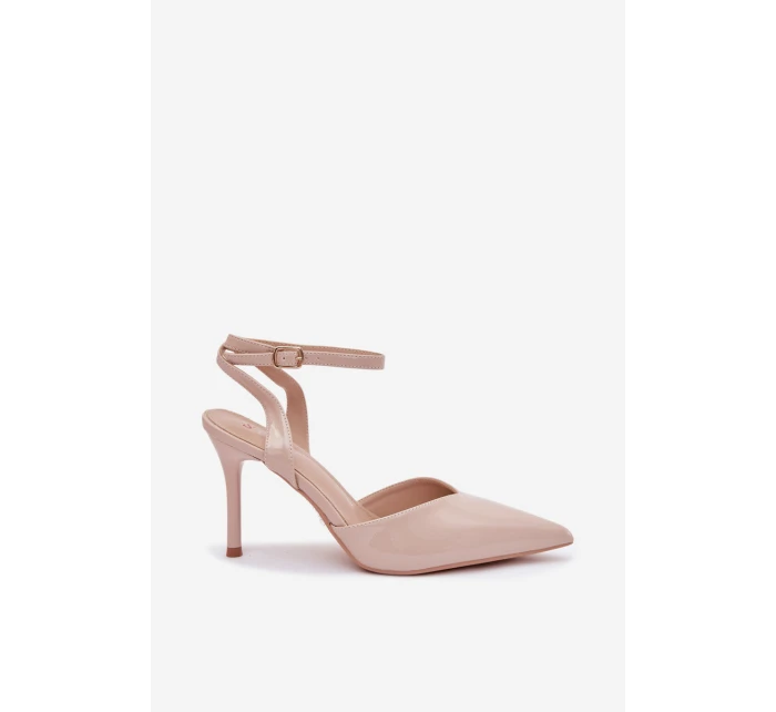 Lakované lodičky s patou béžové model 21788272 - Boto Lakované lodičky s patou béžové model 21788272 - Boto