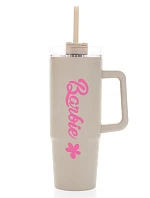 BARBIE - béžový cestovní hrnek s průhledným víčkem 900 ml