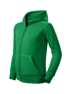 Trendy mikina na zips pre deti stredne zelená