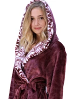 Dámský župan s kapucí dlouhý Flora   model 18124461 - Vestis