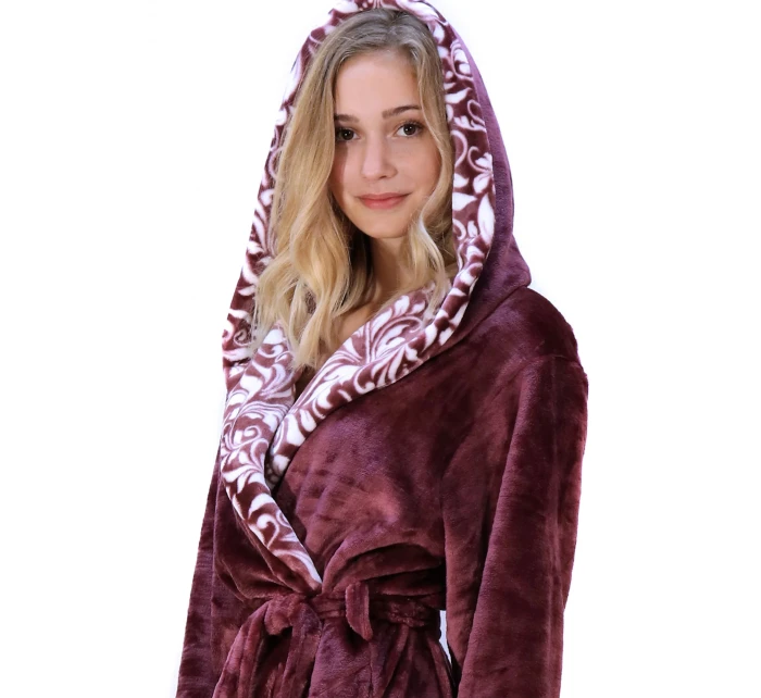 Dámský župan s kapucí dlouhý Flora   model 18124461 - Vestis