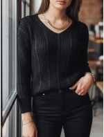 dámský svetr černý Dstreet model 21967082 - FashionStreet dámský svetr černý Dstreet model 21967082 - FashionStreet