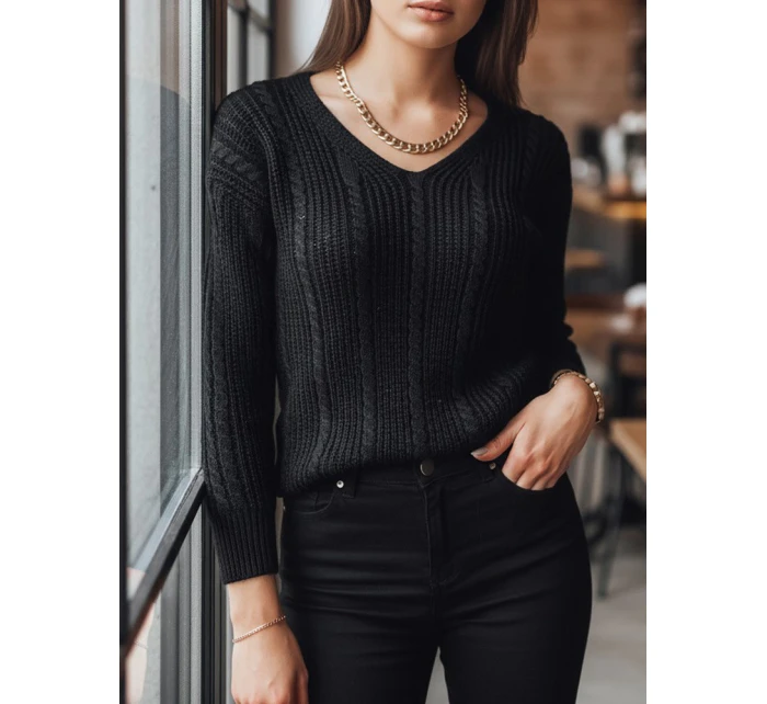 dámský svetr černý Dstreet model 21967082 - FashionStreet dámský svetr černý Dstreet model 21967082 - FashionStreet