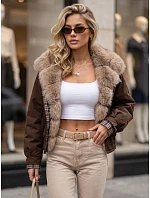 Krótka kurtka damska z  brązowa model 22341039 - FashionStreet