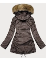 Čierno-hnedá obojstranná dámska zimná bunda (mhm-w556) Čierno-hnedá obojstranná dámska zimná bunda (mhm-w556)