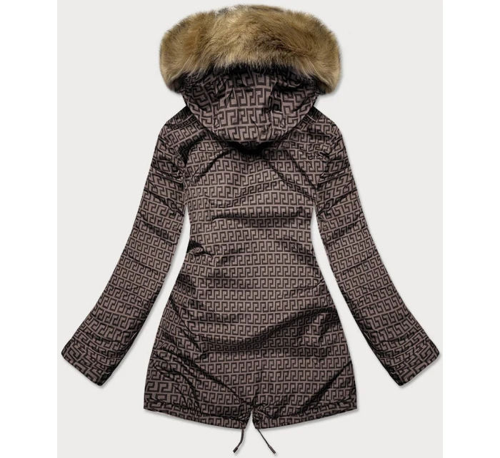 Čierno-hnedá obojstranná dámska zimná bunda (mhm-w556) Čierno-hnedá obojstranná dámska zimná bunda (mhm-w556)