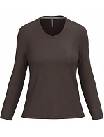 K 382 Dámské tričko do V s dl. rukávem model 22508357 chocolate - Kariban