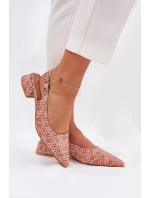 Plecione Sandały Damskie Na Delikatnym Obcasie Multikolor Jorela Plecione Sandały Damskie Na Delikatnym Obcasie Multikolor Jorela