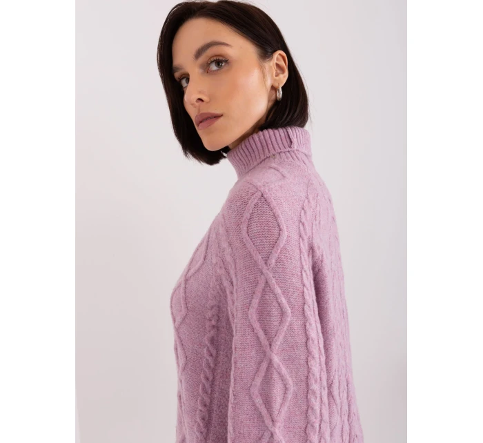 Sweter AT SW jasny fioletowy model 20742425 - FPrice Sweter AT SW jasny fioletowy model 20742425 - FPrice