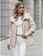 Dámská přechodná prošívaná bunda oversize light beige Dstreet model 21986700 - FashionStreet Dámská přechodná prošívaná bunda oversize light beige Dstreet model 21986700 - FashionStreet